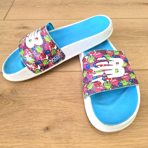 New Balance Sandals Jolly Rancher Slides Mens Size 9 Blue Multicolor Candy Theme - Picture 1 of 8